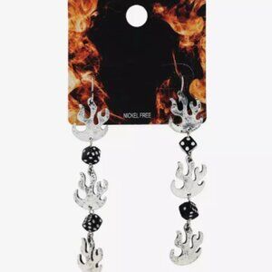 Flame Dice Drop Earrings